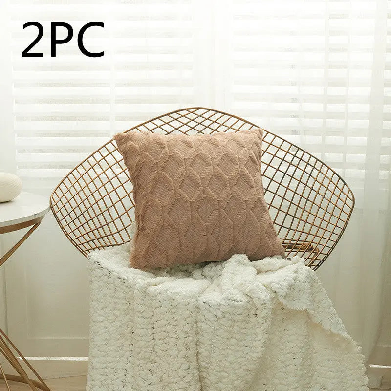 Housse de Coussin Moderne NALIO 45x45cm-Coffee color-2PCS
