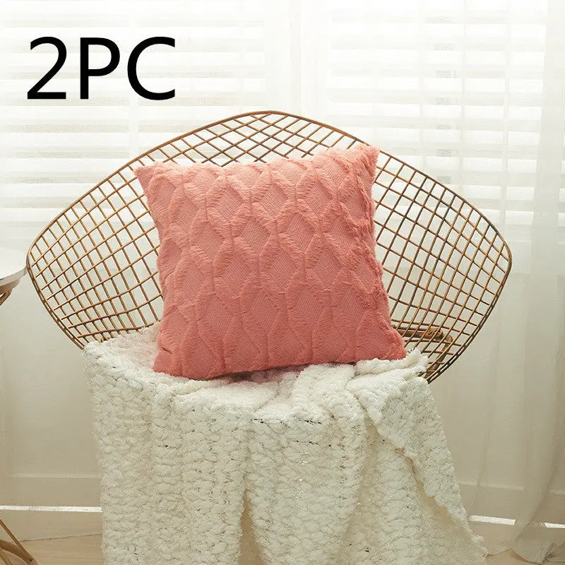 Housse de Coussin Moderne NALIO 45x45cm-Coral red-2PCS