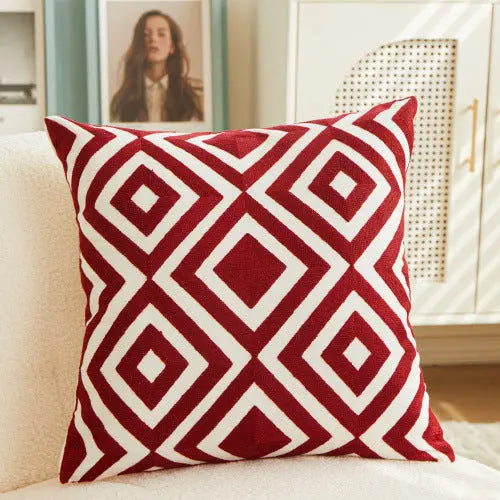 Housse de Coussin Moderne TORONTO Wine Red-45x45cm With Core