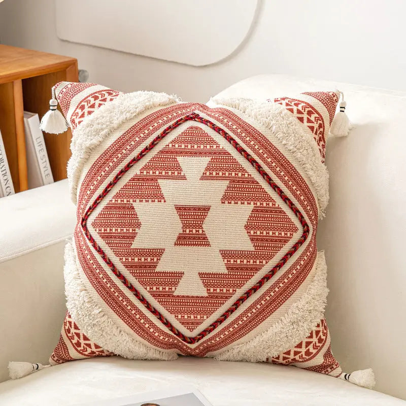 Housse de Coussin Scandinave LINORA Red-45x45-Without core