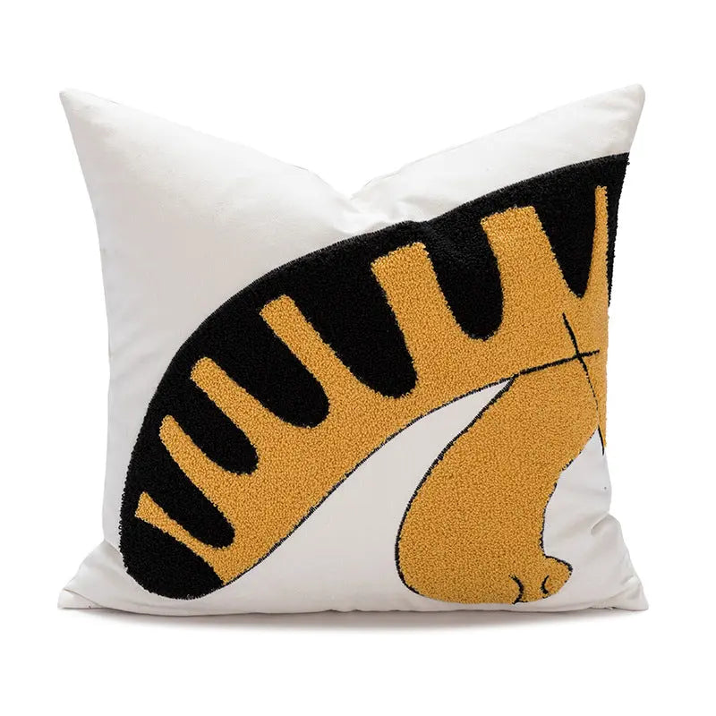 Housse de Coussin Tigre Embroidery PILO Tigers tail-45x45cm