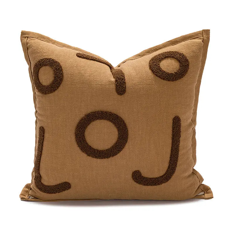 Housse de Coussin Tigre Embroidery PILO Cookies Coffee-45x45cm