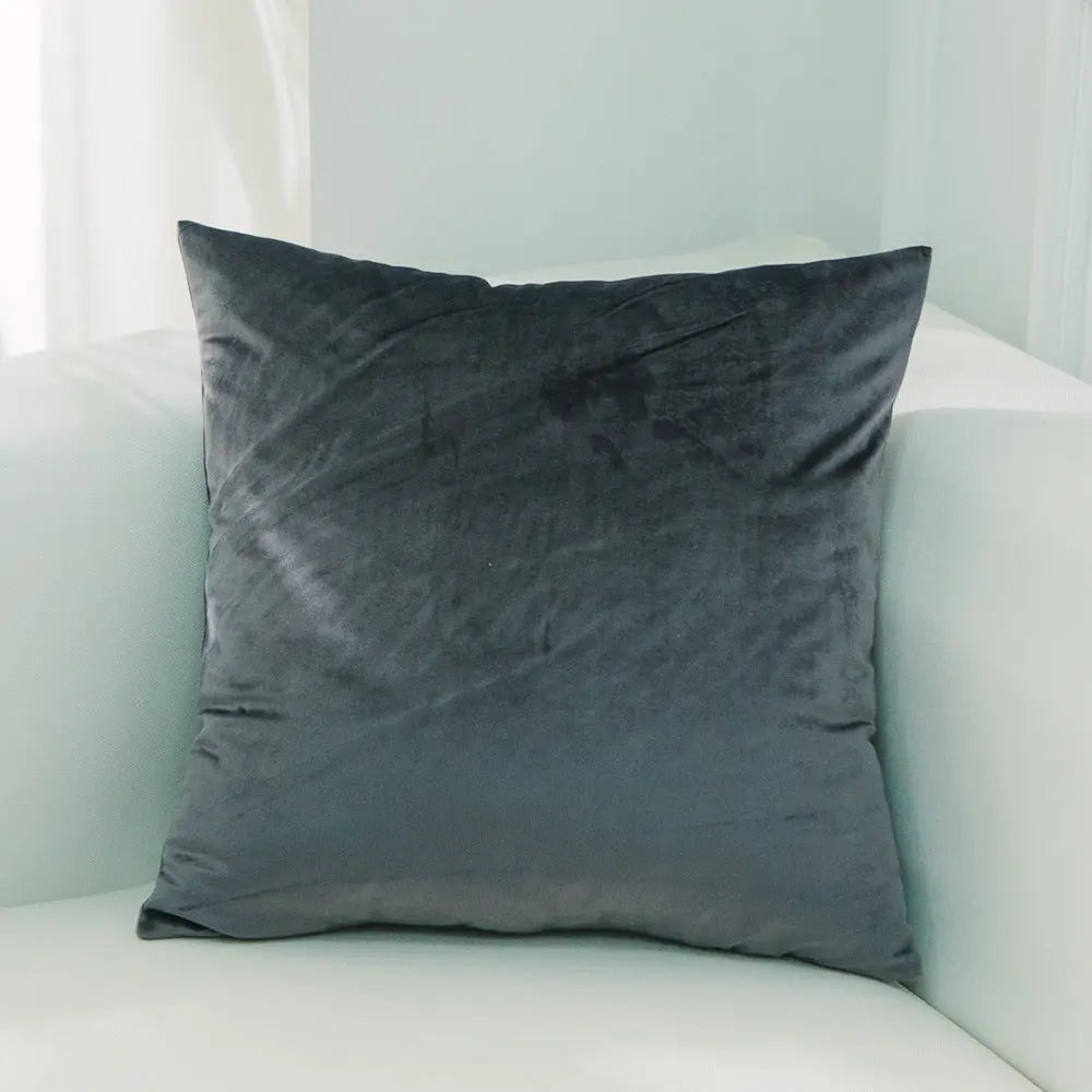 Housse de Coussin Velours EMALY 56Dark Grey-45x45cm Without Core