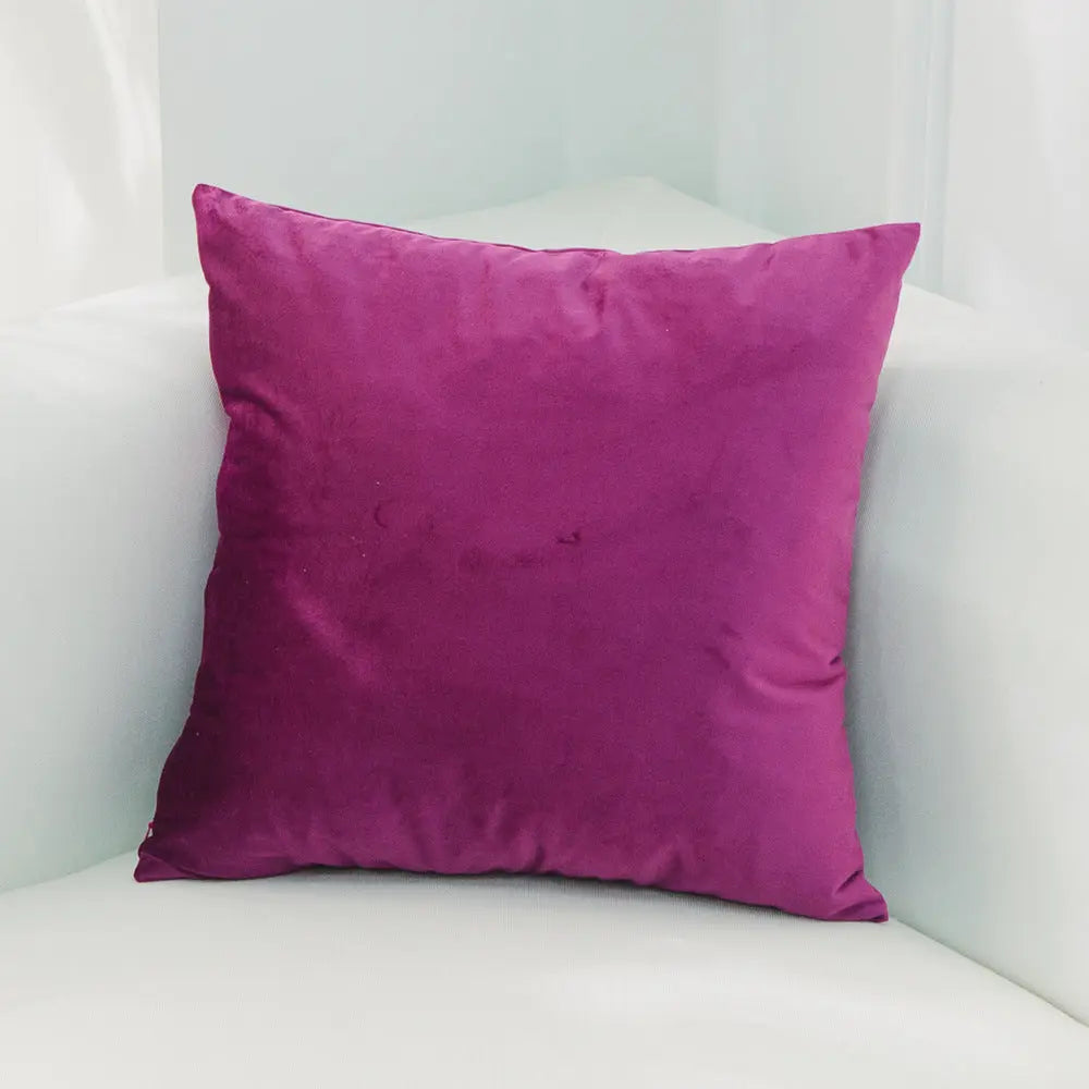 Housse de Coussin Velours EMALY 34Purplish Red-45x45cm Without Core