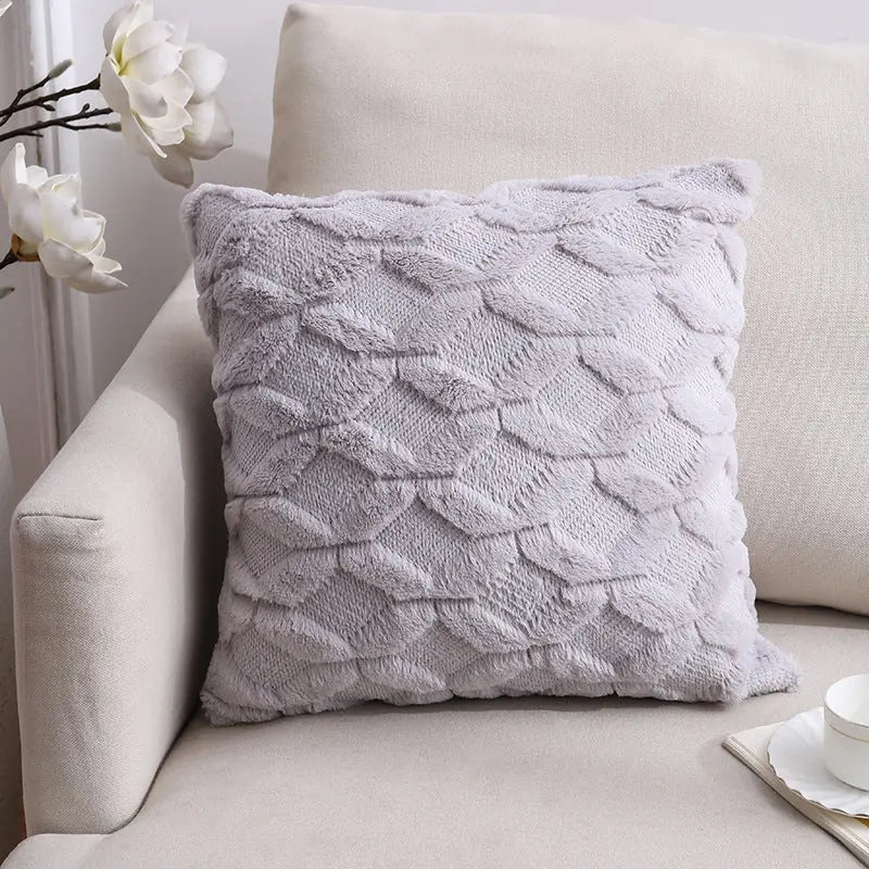 Housse de Coussin Velours Élégant NOORDY Gray Diamond Lattice-45x45cm With Core