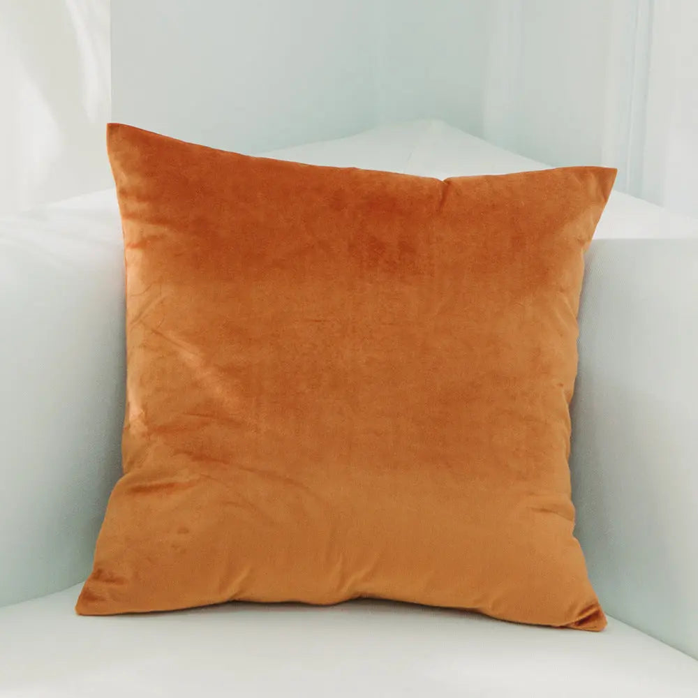 Housse de Coussin Velours FELIO 29Orange Yellow-50x50cmWithout Core
