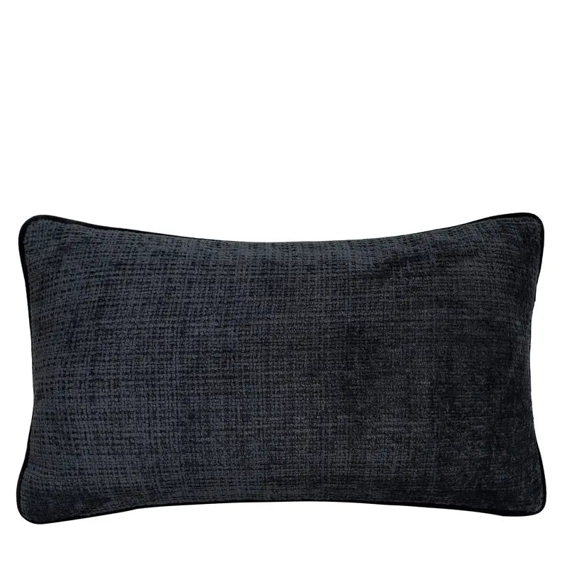 Housse de Coussin Velvet Carré LINARA Charcoal black waist pillow-With core