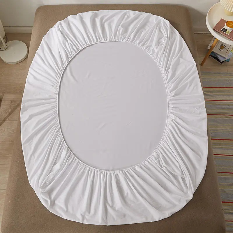 Housse de Matelas Coton Imprimé SANDEL Pure White-200cmX220cmX10CM