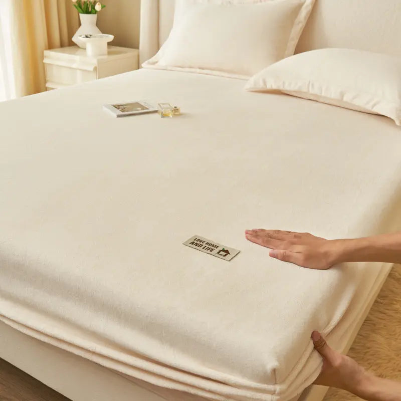 Housse de Matelas Moderne MilkFLUX Milk Fiber Milky White-200x220cm Single Bed