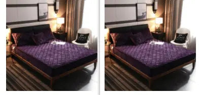 Housse de Matelas Velours Moderne VELOXA Charming Purple-180cmx 220cm set
