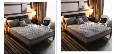 Housse de Matelas Velours Moderne VELOXA Classic Gray-180cmx 200cm set