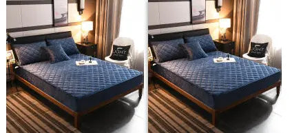 Housse de Matelas Velours Moderne VELOXA Sapphire Blue-135cmx200cm set