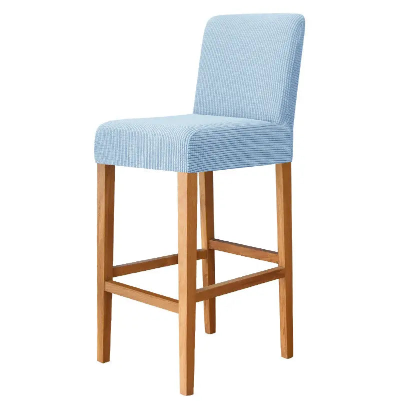 Housse de Tabouret Extensible FLANELLA 5 Sky Blue-Bar Chair Cover Short Back