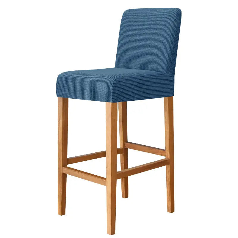 Housse de Tabouret Extensible FLANELLA 14 Sapphire Blue-Bar Chair Cover Short Back