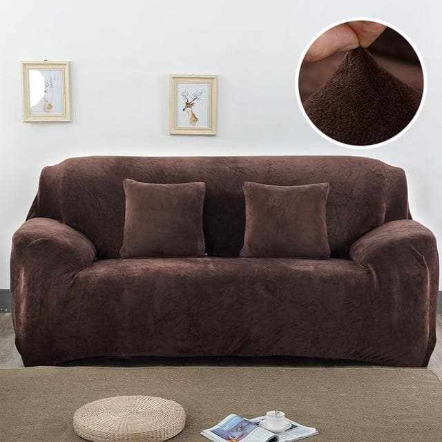 Housse canapé VELOURS bordeaux velours extensible - style chaleureux salon décoration