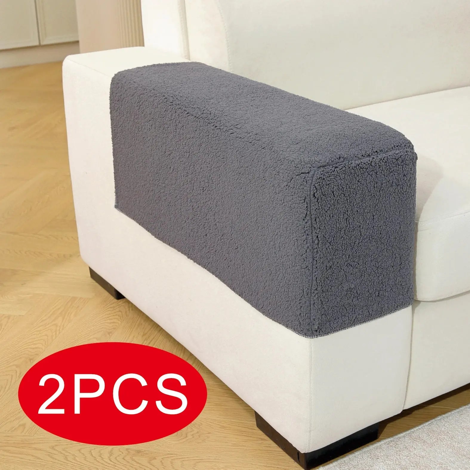 Housse Accoudoir Canapé Peluche VELMORA