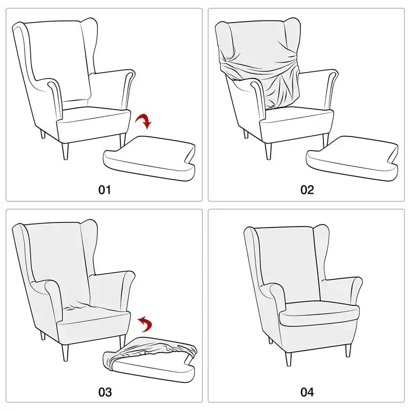 Housse de chaise à ailes extensibles, imprimé Floral, housse de fauteuil à ailes, protection de canapé à dossier incliné pour détente unique avec housses de coussin Housse de France