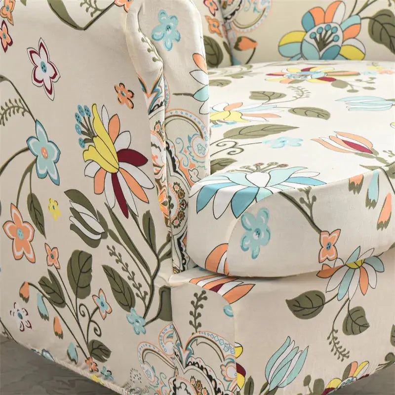 Housse de chaise à ailes imprimées feuilles, housse de fauteuil extensible en Spandex, style nordique amovible, housse de canapé relaxante, housse de protection pour meubles Housse de France
