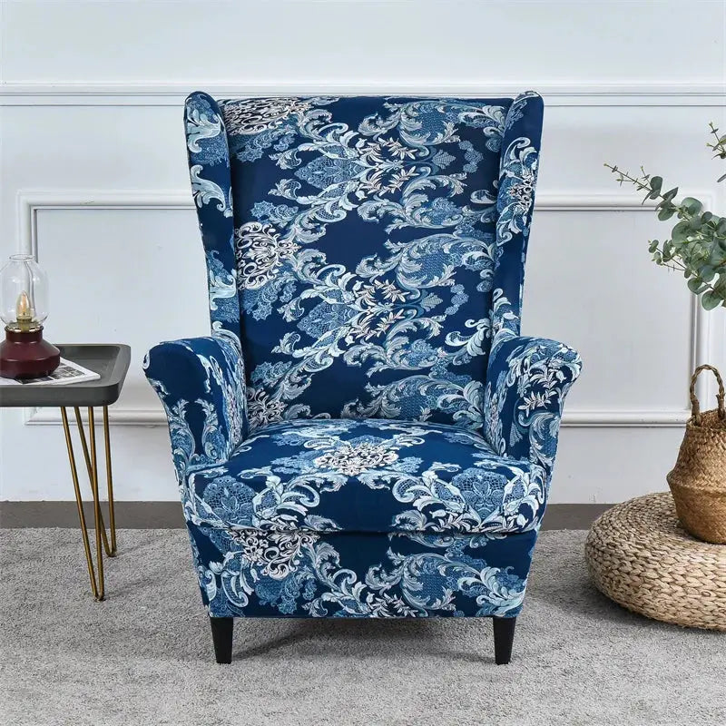 Housse de protection extensible pour fauteuil, fauteuil à ailes de plantes tropicales, en Spandex, style nordique, amovible, pour canapé Housse de France