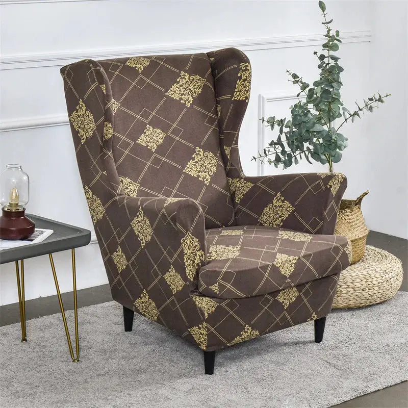 Housse de protection extensible pour fauteuil, fauteuil à ailes de plantes tropicales, en Spandex, style nordique, amovible, pour canapé Housse de France