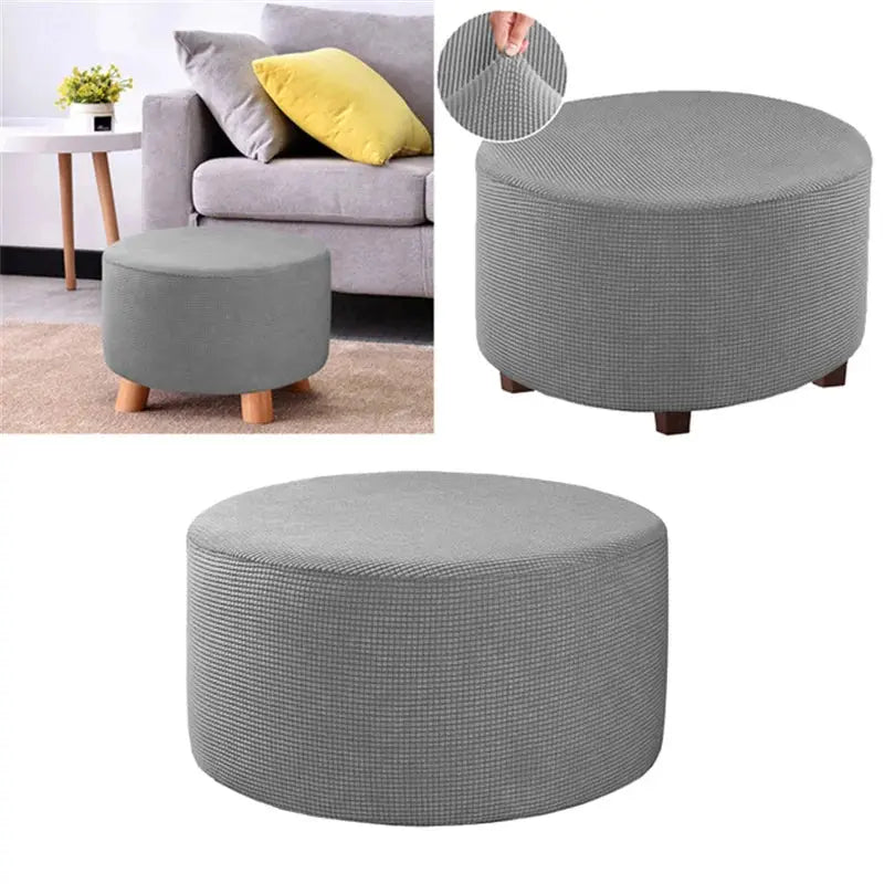 Housse de repose-pieds ronde en Spandex, 1 pièce, protection de repose-pieds élastique en polaire, housse de repose-pieds pour salon et maison Housse de France