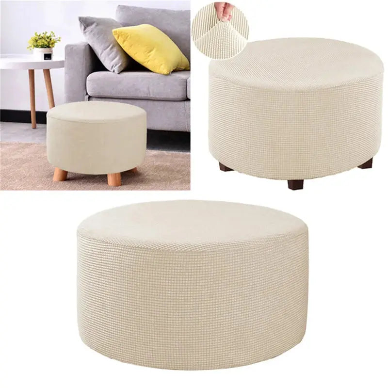 Housse de repose-pieds ronde en Spandex, 1 pièce, protection de repose-pieds élastique en polaire, housse de repose-pieds pour salon et maison Housse de France