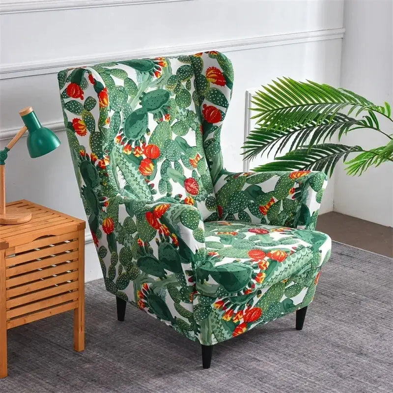 Housses de fauteuil à dossier haut coordonnantes avec housse de coussin de siège, housses de canapé, chaise à oreilles, salon, chambre à coucher, 2 pièces, ensemble Housse de France