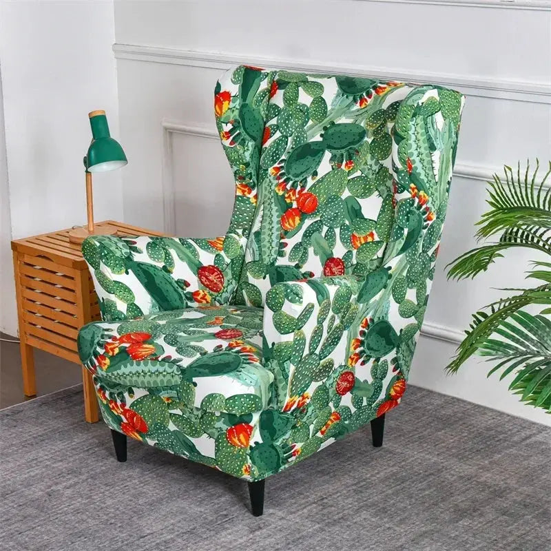 Housses de fauteuil à dossier haut coordonnantes avec housse de coussin de siège, housses de canapé, chaise à oreilles, salon, chambre à coucher, 2 pièces, ensemble Housse de France
