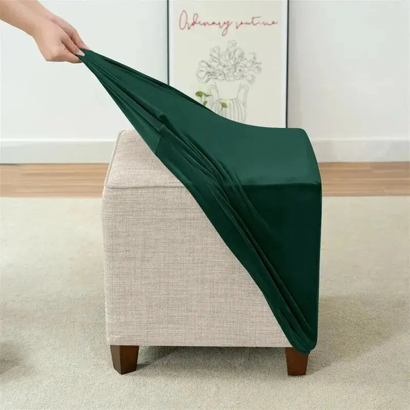 Housses de repose-pieds élastiques en velours doux, étui de protection de meubles, housses de tabouret pouf, maison de salon Housse de France