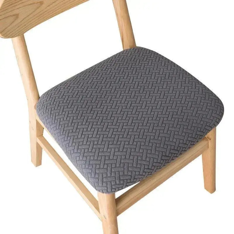 Housse assise chaise JACQURA noire - élégance minimaliste jacquard extensible