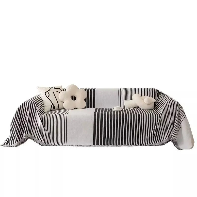 Plaid Canapé Anti-Griffure CLARON FS Vertical Line Black-180x300cm