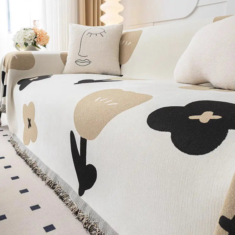 Plaid Canapé Antidérapant BELMIRO Yb Floret Khaki-180x280cm