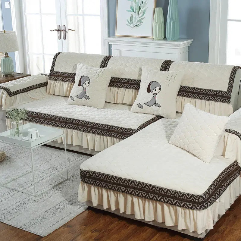 Plaid Canapé Antidérapant SERENO Beige-70X70