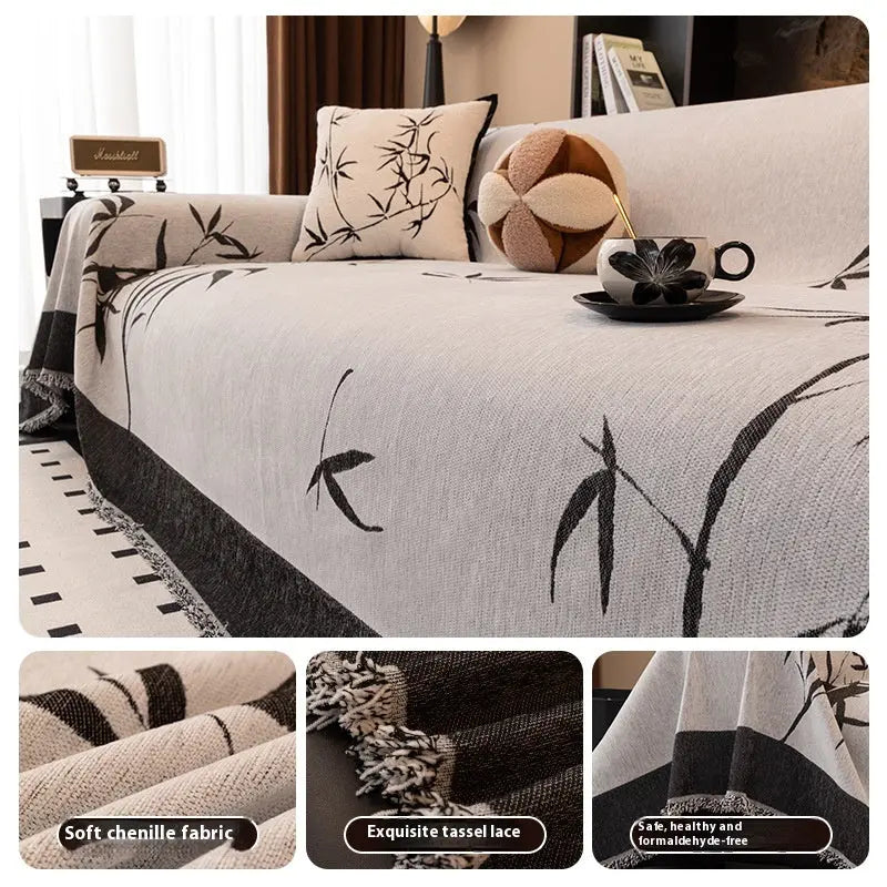 Plaid Canapé Chenille Moderne BAMBOO Gray-180×180cm