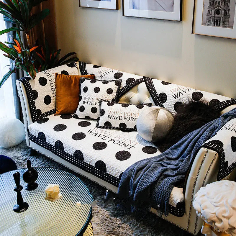 Plaid Canapé Coton Rayè SOFASTYLE Wave dim sum-110x180CM