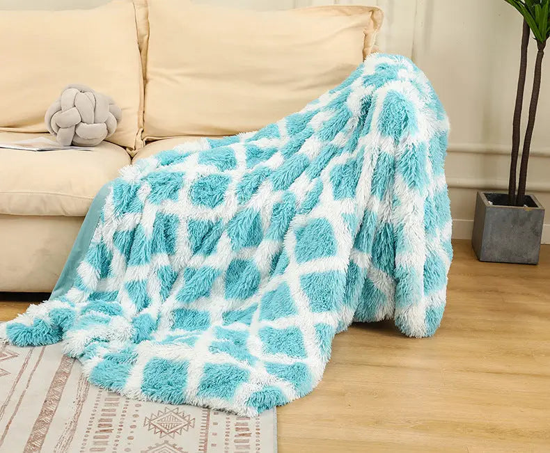 Plaid Canapé Douillet COCON Blue grid-152x203cm