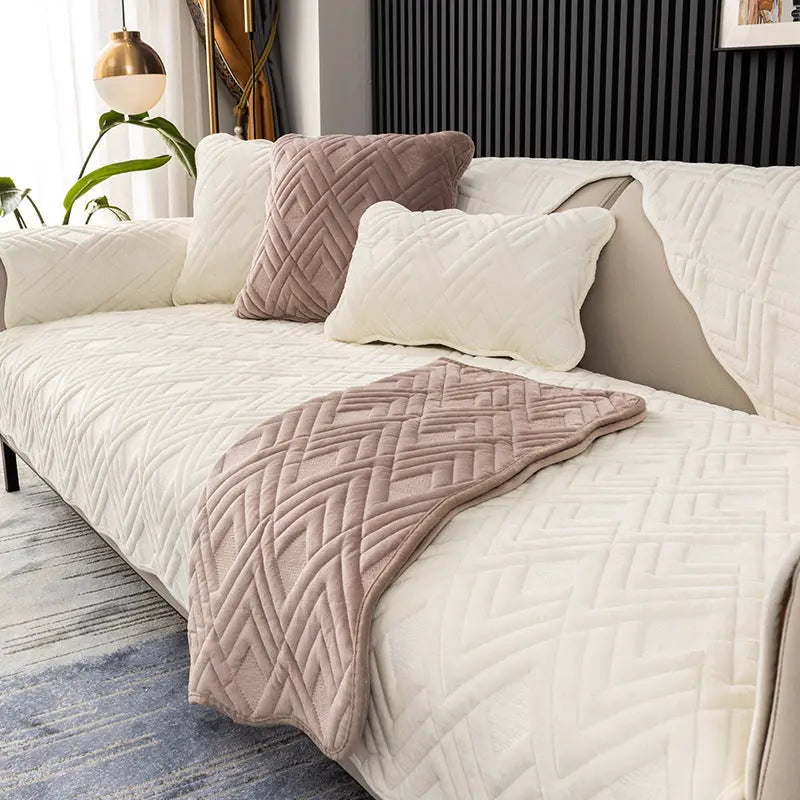 Plaid Canapé Luxe Velours SOFLUX Diamond Beige-110x210CM