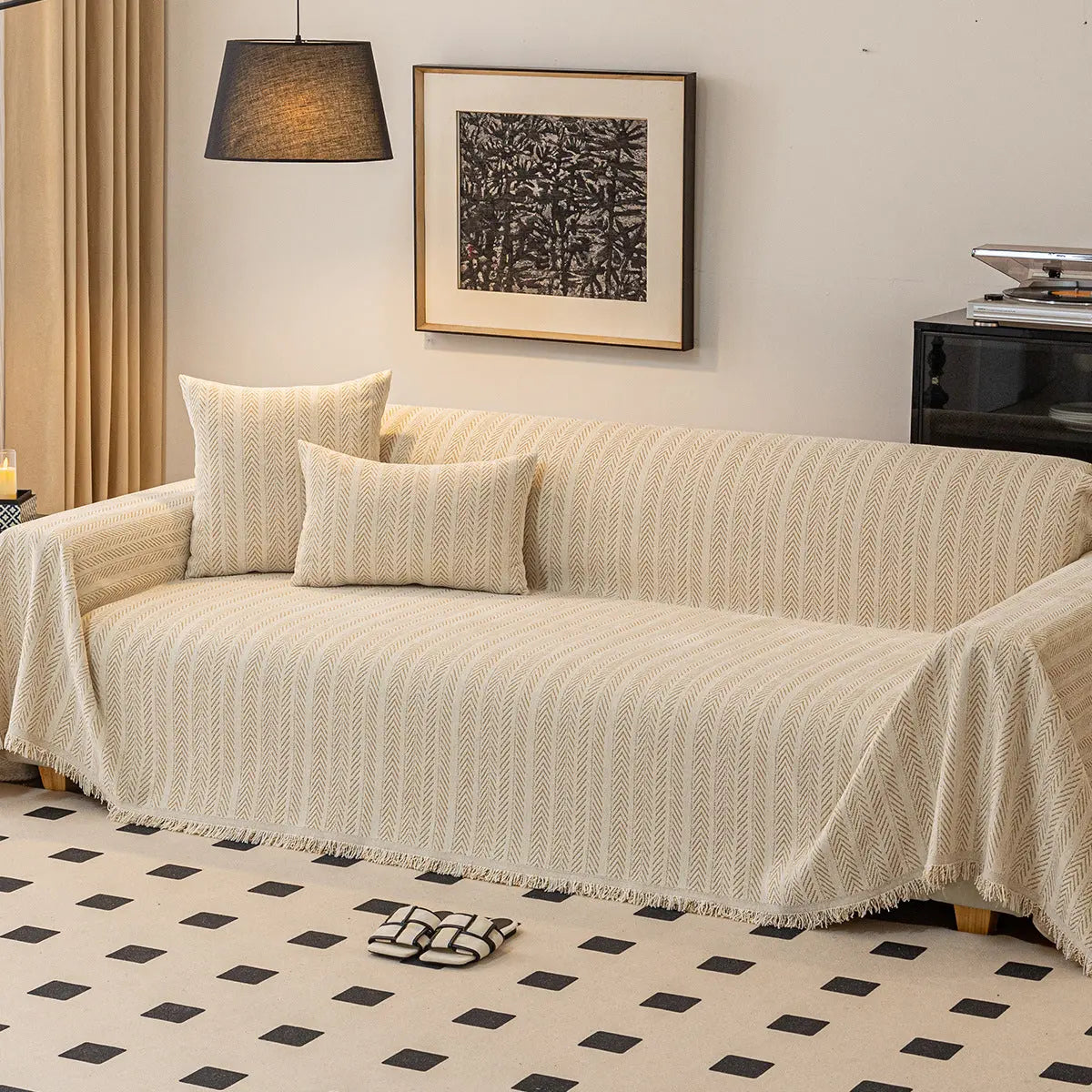 Plaid Canapé Moderne CHENILLE Light Coffee-180x130cm