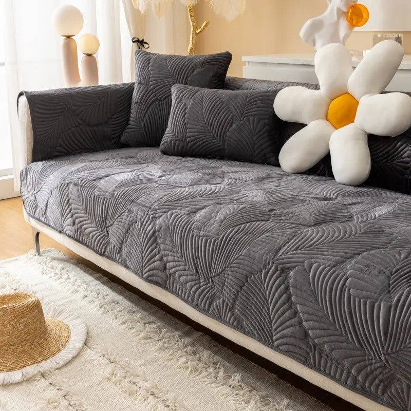 Plaid Canapé Moderne Luxe NORDA Dark Gray-70X180cm