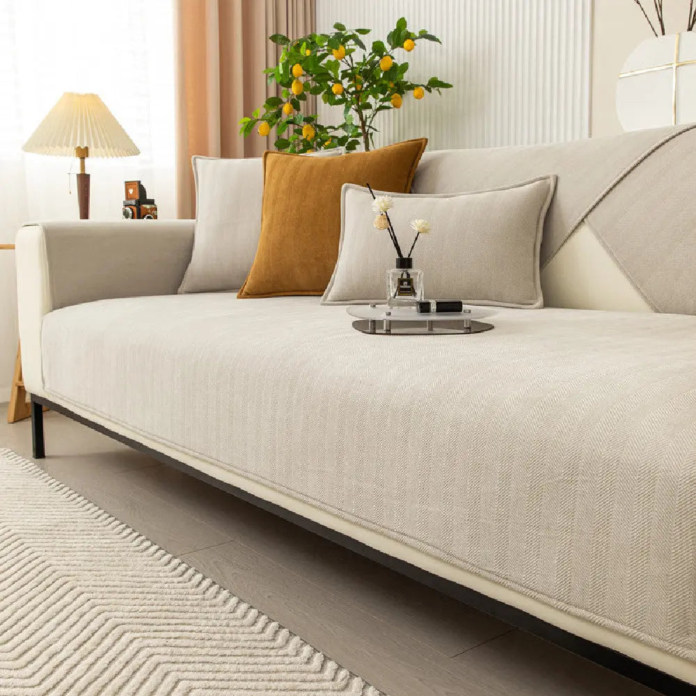 Plaid Canapé Moderne NERRO Beige white-90x120cm