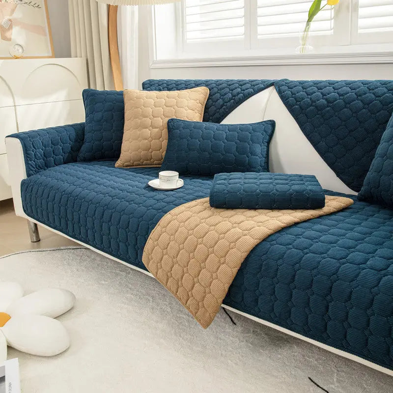 Plaid Canapé Moderne VELICI Navy Blue-110x110CM