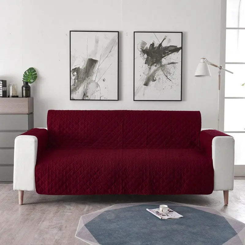 Plaid Canapé Moderne VIVADOW Lattice sofa cover red-Three people 190x196
