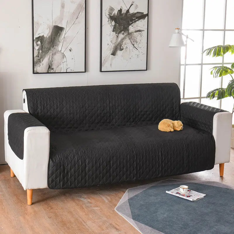 Plaid Canapé Moderne VIVADOW Lattice sofa cover black-Three people 190x196