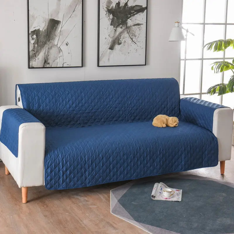 Plaid Canapé Moderne VIVADOW Lattice sofa cover navy blue-Single 55x196
