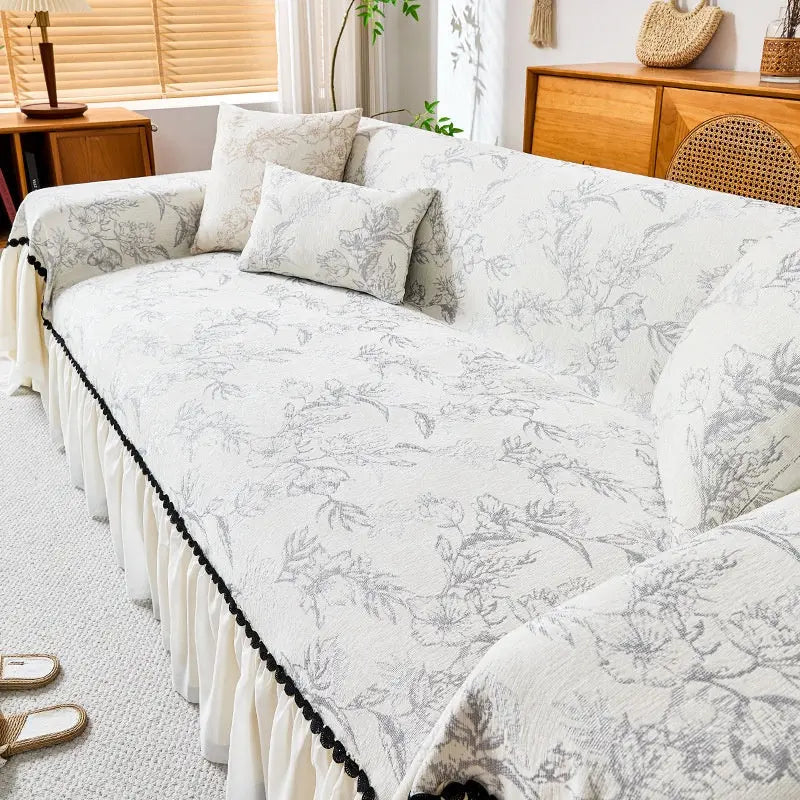 Plaid Canapé Chenille Classique FLOREA Gray-180x260cm