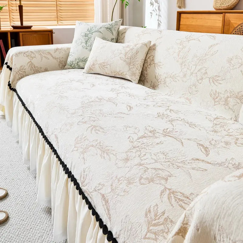 Plaid Canapé Chenille Classique FLOREA Coffee Color-180x230cm