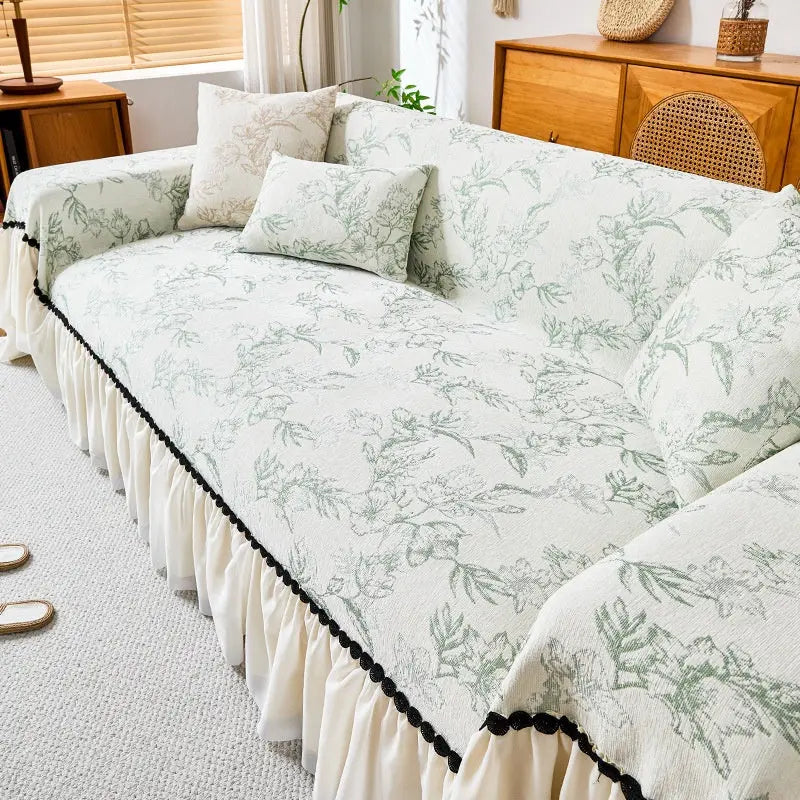 Plaid Canapé Chenille Classique FLOREA Green-180x340cm