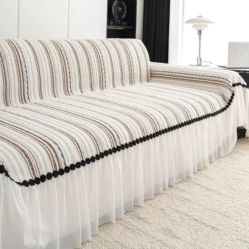 Plaid Canapé Chenille Élégant SOFILA Coffee White-180X200cm