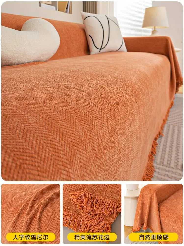 Plaid Canapé Chenille PROTECTOR Vitality Orange-180x230cm
