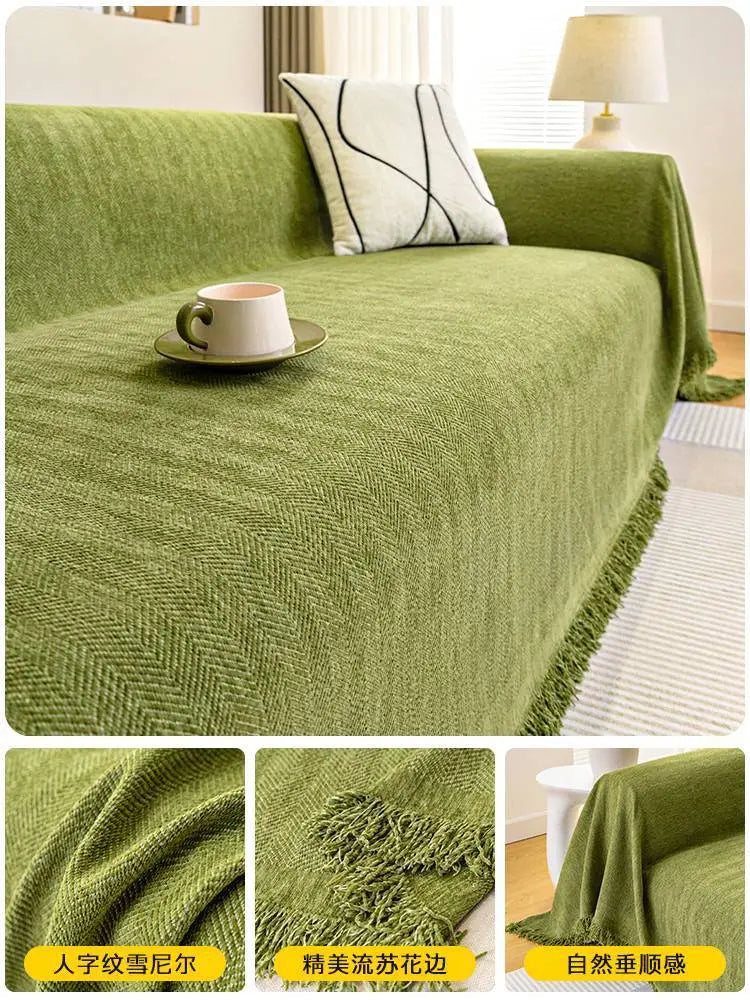 Plaid Canapé Chenille PROTECTOR Matcha Green-180x130cm